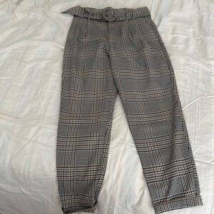 ZARA Plaid Pant with belt